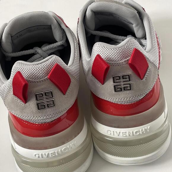 GIVENCHY Men\'s GIV 1 Mesh Clear-Sole Runner Sneakers size 9 Gray Red main image 14